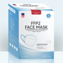 Atemschutzmaske FFP2 (NR) ohne Ventil, PP,  25Stk/Pkg, in weiß, schwarz, hellblau und orange